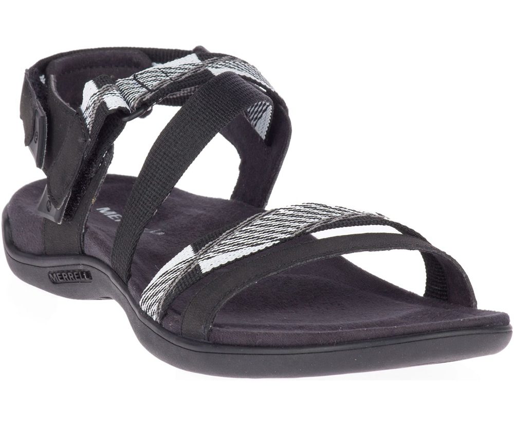 Merrell Sandaler Dame - District Mendi Backstrap - Sort/Hvide - TBU743605